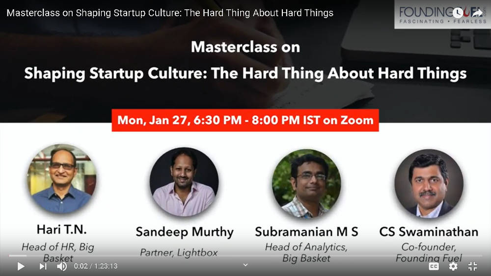 Masterclass: Shaping startup culture