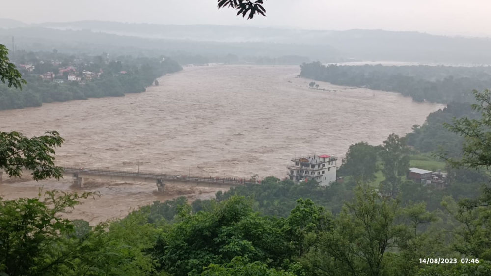 A river in spate, landslides and nature’s fury